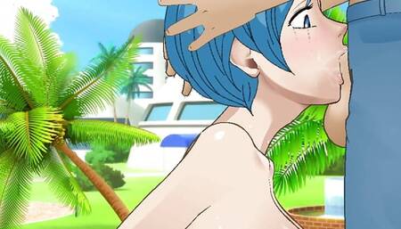 Bulma briefs milf with big busty tits slow & sensual slutty throatfucking in front of capsule corp - SDT