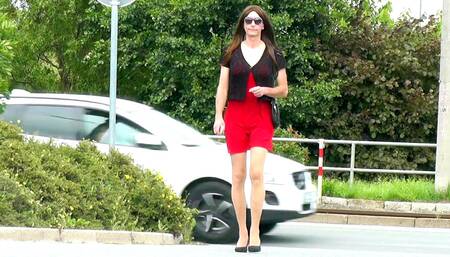 Crossdresser Femboy outside in public