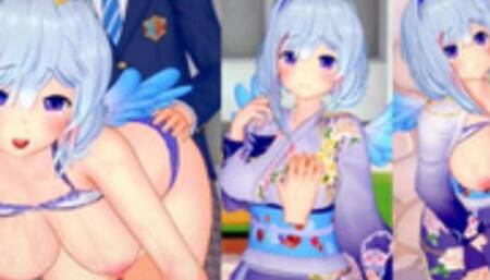 [Hentai Game Koikatsu! ]Have sex with Big tits Vtuber Amane Kanata.3DCG Erotic Anime Video.