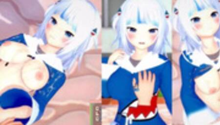 [Hentai Game Koikatsu! ]Have sex with Big tits Gawr Gura.3DCG Erotic Anime Video.