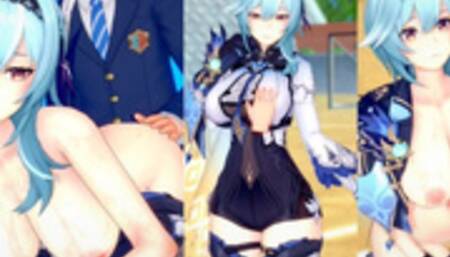 [Hentai Game Koikatsu! ]Have sex with Big tits Genshin Impact Eula.3DCG Erotic Anime Video.