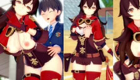 [Hentai Game Koikatsu! ]Have sex with Big tits Genshin Impact Amber.3DCG Erotic Anime Video.