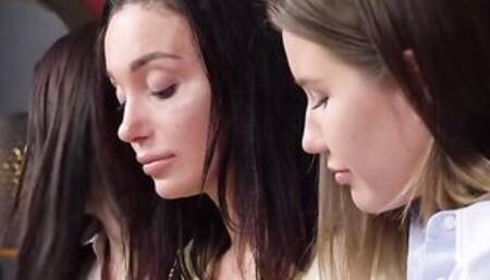 21 SEXTURY - Lesbo BFFs Mary Frost, Amalia Davis, and Rin Moon Taste Each Other's Holes