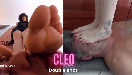 Cleo Domina- Hard facestanding, double shot!