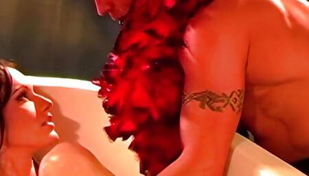 Passionate Couple Have Sensual Steamy Sex in Bath Tub