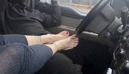 DeFEETed 'another oily, hot car footjob 1', BBC, milf, foot fetish