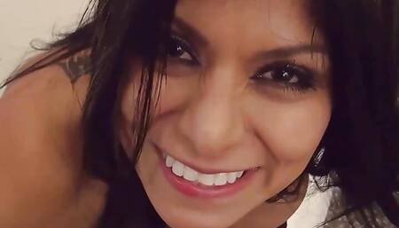 Dominated Latina Gabby Quinteros Gets Her Face Jizzes In POV