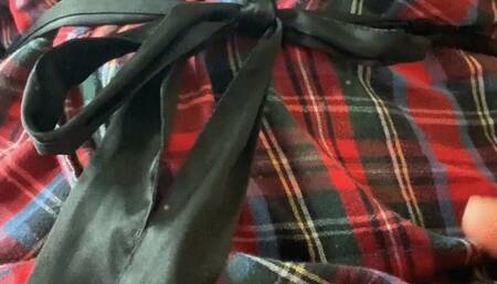 Topless in robe & panties