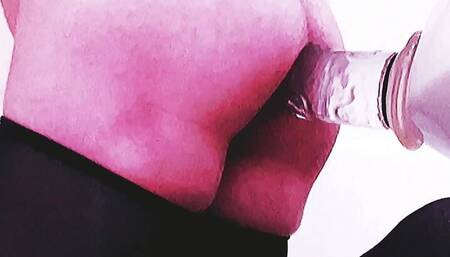 Anal Ass Buttfucking Thick Fat Dildo Cock Stockings Cute Feet Femboy Slave Riding Hard and Deep