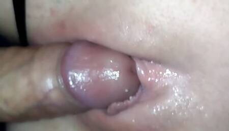 Young British milf her cum drips while she fucks herself with vibrating dildo then slow fucks cock
