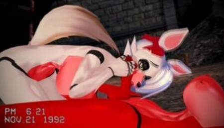 Double Futa - Five Nights at Freddy's Inspired - Mangle gets fucked by Foxy - Hentai