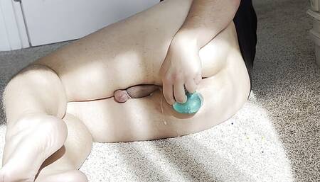 Twunk wrecked by 12 inch dildo