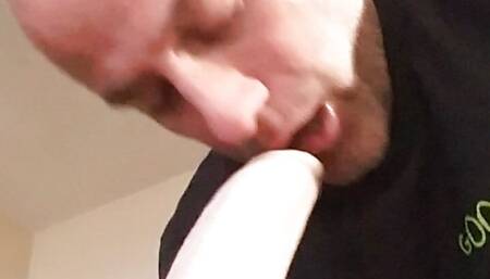 Deeptroat big rubber cock humiliation