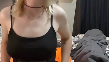Petite Blonde Rides Big Dick