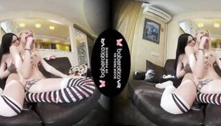 Solo babe, Kira is chilling Mika with a vibrator, in