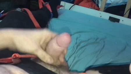Horny Guy Humping his own hand in Bed and Moaning
