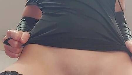 first i tease the slave with my pussy then he has to lick it