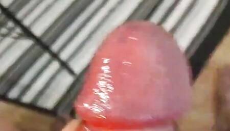 Huge elephant hose cums on itself after hard masturbation