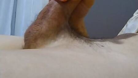 Horny at the bed waiting for dump my cumshot