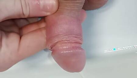 small wet penis of a young gaypeeing