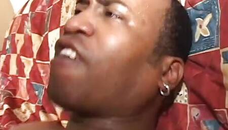 Black woman sucks dick on her knees