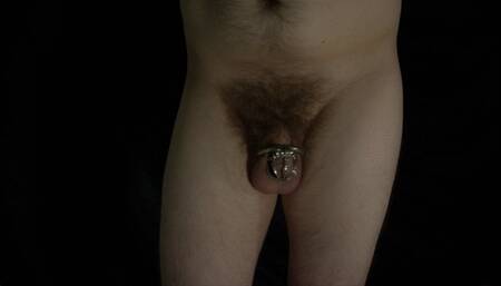 Tiny Pink Thong and Caged Cock