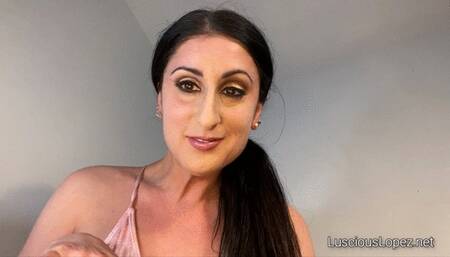 Luscious Lopez pink shimmer bikini