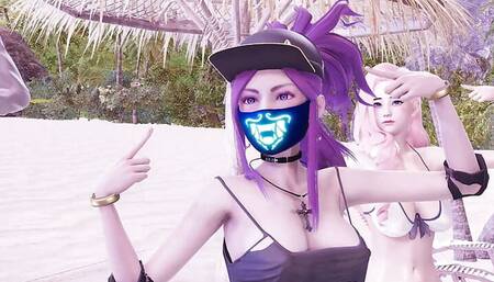 MMD Brave Girls - Chi Mat Ba Ram Ahri Kaisa Seraphine KDA Sexy Hot Dance League of legends Hentai