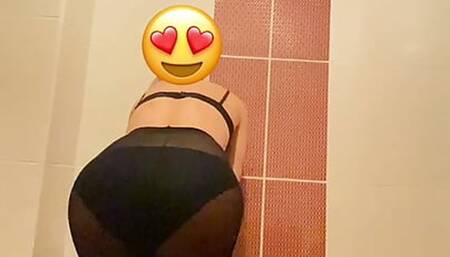 Sissy crossdresser sexy dance and touch dick