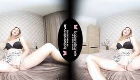 Solo woman, Maria is masturbating all day huge, inside VR