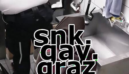 Technician gets weak - Sniff & Handjob