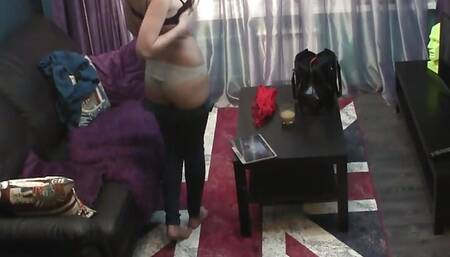 My girl stripteasing to me on webcam