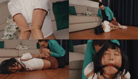 Allie and Layla - Discovered in self bondage (mobile)