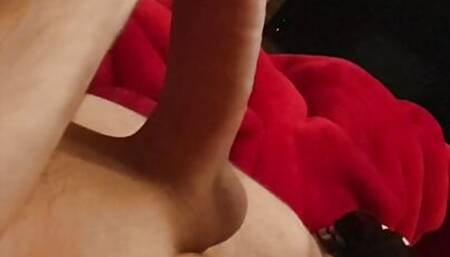 Young man with big cock masturbate and cum