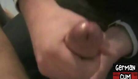 German stud gets his dick jerked by nympho gay b4 cumming