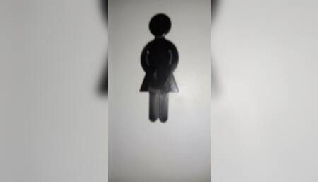 Hotel womens toilet wank and cumshot