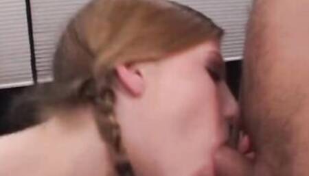 Insane gang bang for a erotic twat with mouth