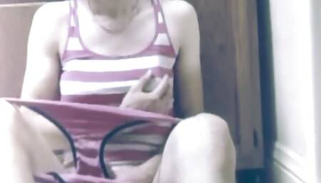 Teen Crossdresser Jerks Big Cock