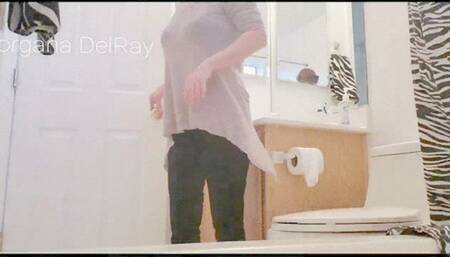 Velvet Leggings in the Bathroom hd mp4