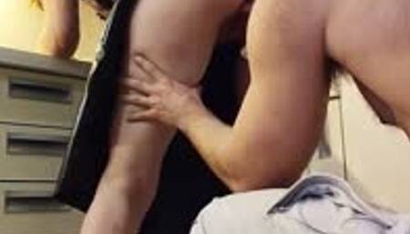 Subservient maid Kitty has squirting orgasms in the kitchen and cleans up after herself MP4 720p