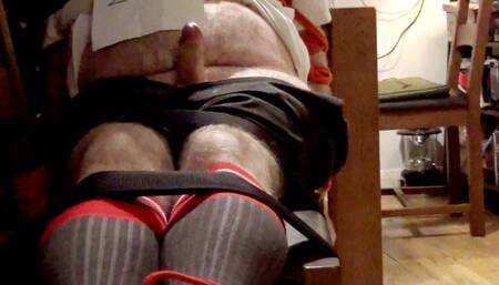 Adult school uniform post orgasm torment- Cam 1 -BBW domination,BBW bondage,man in bondage,male bondage,school uniform,schoolboy,socks,amateur,post cum play,man tied up,rope bondage,gay bondage,chair tied,chairtied,handjob,CBT,polishing,claws