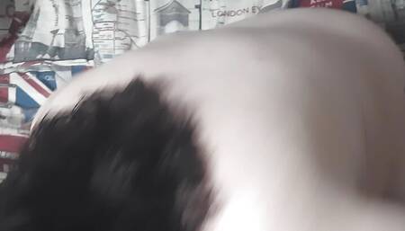 Curvy housewife passionately sucks cock and get a quick doggystyle fuck with cumshot on her huge butt