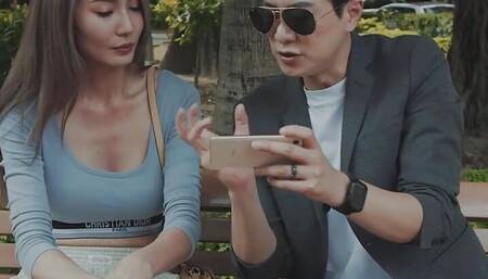 Blonde tall girl with long legs have sex with stranger in the hotel