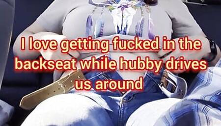 Hubby films hotwife fucking bull in backseat