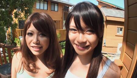 Two Hot Tight Pussy Hairy Asian Girls gets fucked and Creampied after POV Masturbation with Sex Toy