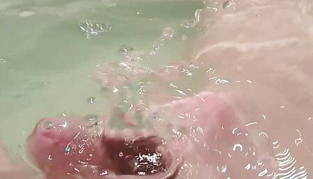 Masturbating and cumming in the bathtub