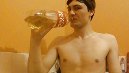 Fag covers himself in his own piss and spit sissyfaggotbilly