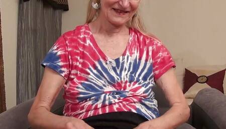 AuntJudys - Amateur Hippie Granny Diana Gives You a Handjob (POV)