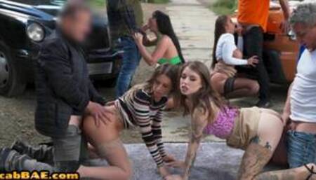 Car bitches penetrated outdoor in pussy in doggystyle