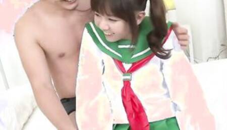 Uncensored romantic foreplay with eager Japanese school chick